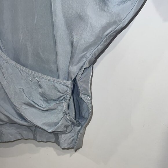 Aritzia Babaton Blue Welsch Reversible Crinked Cropped Blouse size Small - Picture 5 of 10